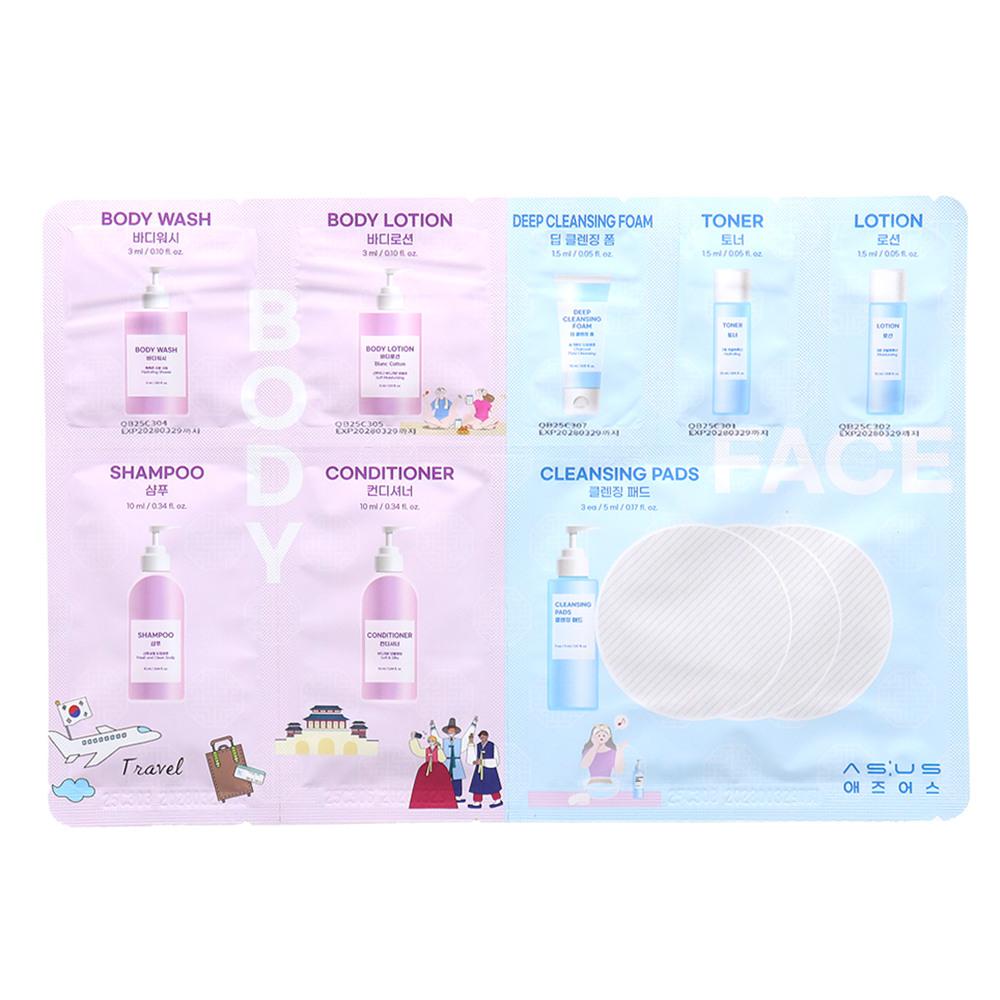 

AS:US Travel Skin & Shower Kit 8 Steps 1 Box (10 Pieces)