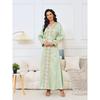 Magic Queen Djellaba Ins Elegant New Arrival Women's Hot Rhinestone Long Sleeves V-neck Swing Dress Dress