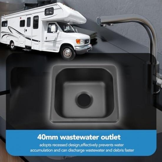 

RV Sink, 175 X 160 X 70mm Stainless Steel Sink Hand Wash Basin Boat Sink Van Sink, Small Outdoor RV Kitchen Sink Trailer Sink Bar Sink, Single Bowl