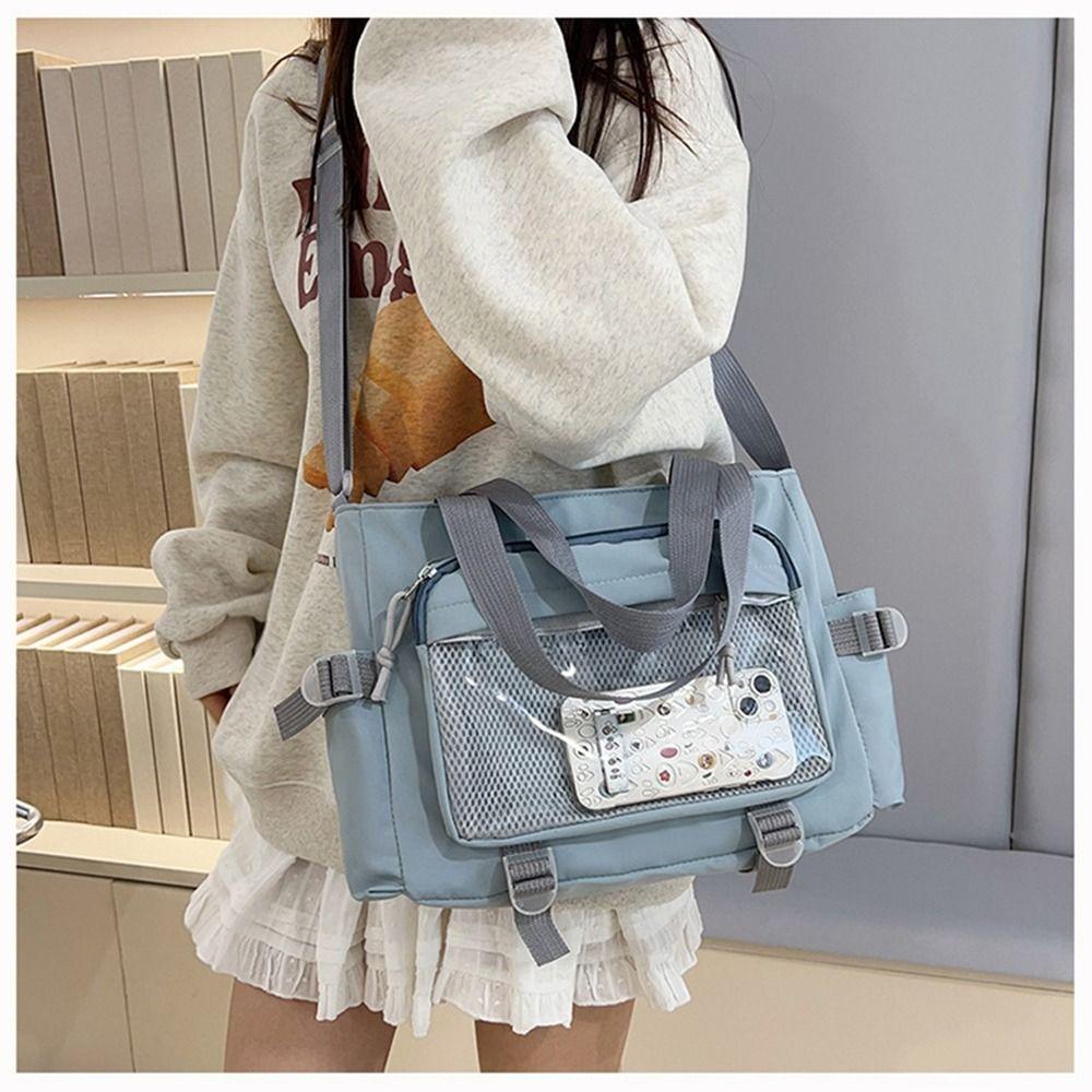 Large Capacity Transparent Itabag Harajuku Lolita Handbag Portable Canvas Tote Bag  Student