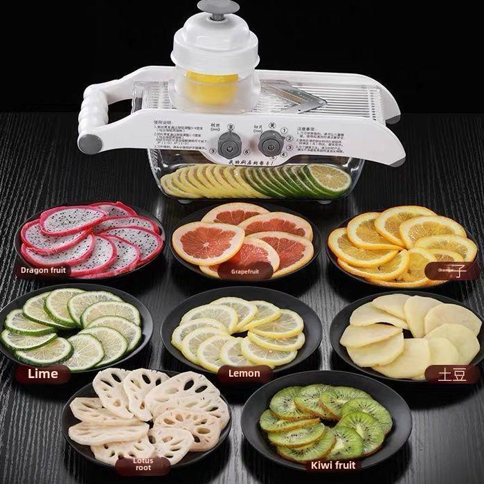 Nastavitelný multifunkční kráječ na citrony a brambory pro obchody s mléčným čajem a grilování