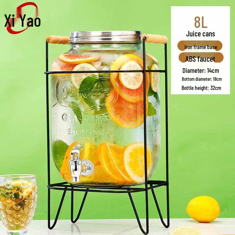 8 Liter Glass Beverage Dispenser with Faucet