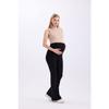 Flexible, geraffte Umstandsstrumpfhose mit verstellbarer Taille und Flanellbein