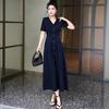 [Spot] Salt High-end Dress, New French Minimalist V-neck Short-sleeved Dress, Summer Commuter Style