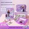 TAFUCO Disney Frozen Aço Inoxidável 316 Prato de Almoço Infantil com 5 Compartimentos