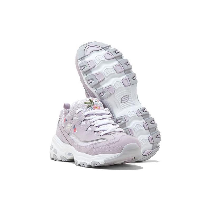Skechers D'LITES 1.0 Women Mesh Synthetic Cushioned Low Top Dad Shoes Lavender Purple 11977-LAV