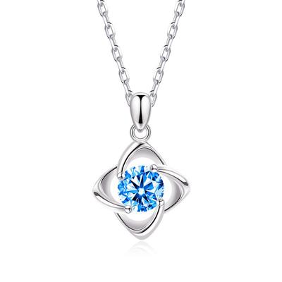 Four-leaf Clover Necklace Fashion Personality Collarbone Chain 925 Silver Inlaid Diamond Platinum Pendant