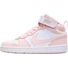 Court Abrasion Resistant Mid Top Kids' Skateboarding Shoes Pink White Sneakers CD7782-122