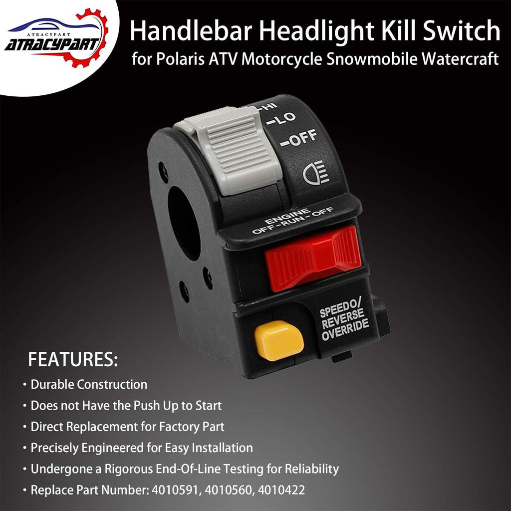 Handlebar Headlight Switch Hi/Lo/Off Beam Light/Kill/Stop | For 2001-2005 Polaris Sportsman 400 500 700 Magnum 325 330 Scrambler Xpedition Trail Boss
