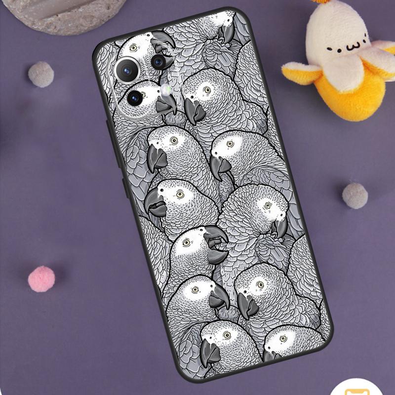 African Grey Parrot Case For Xiaomi 15 14 Ultra 13T 14T 15T 17 Pro Max POCO F8 Ultra X5 X6 X7 F5 F6 F7 Pro Cover