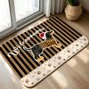 Cute Dachshund Dog Floor Mat Stripe Pattern Welcome Rug Sweater Puppy Area Rug Doormat Bedroom Cloakroom Balcony Floor Decor