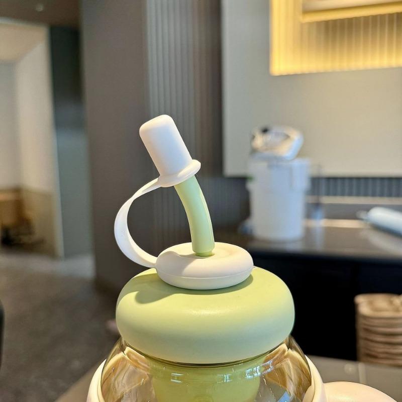 1PC high-value large-capacity summer plastic cup Bingba cup lucky belly cup cute wind belt straw cup