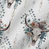 MEHOFOND Boho Western Cow Skull Shower Curtain - Bull Skull Flower Head - Farmhouse Country - Waterproof Fabric - 72x72 Inch