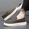 Men's Leather Casual Sneakers All-match Fashion Breathable Hand-stitched Leather Shoes