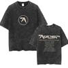 Gewaschenes Vintage Aphex Twin Grafik T-Shirt Herren Damen Koreanischer Modetrend Kurzarm T-Shirt Herren Freizeit Baumwolle Retro T-Shirts18