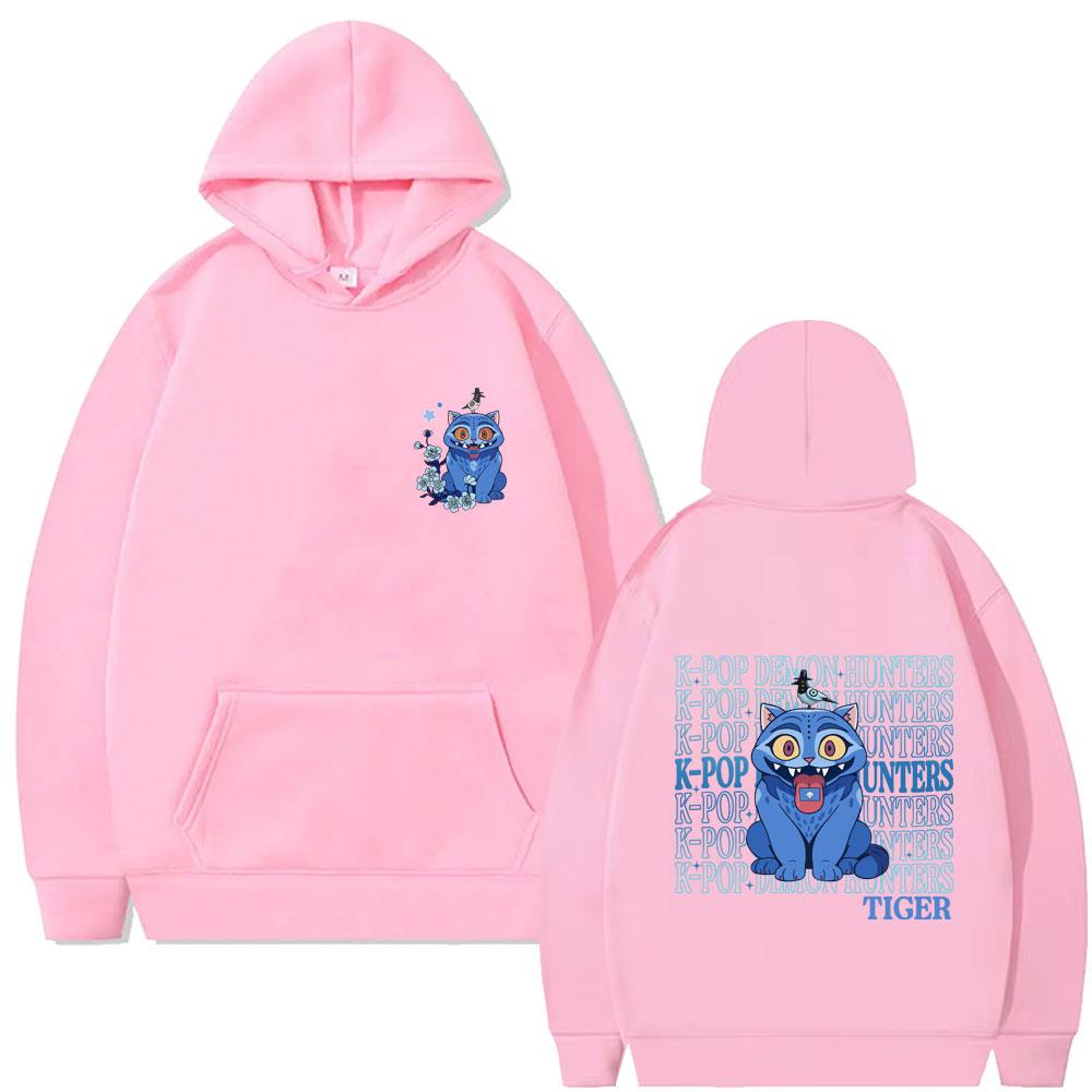 Kpop Demon Hunters Derpy Tiger Graphic Hoodie Men Women Fashion Cartoon Trend Streetwear Man Clothing Oversized Hoodies