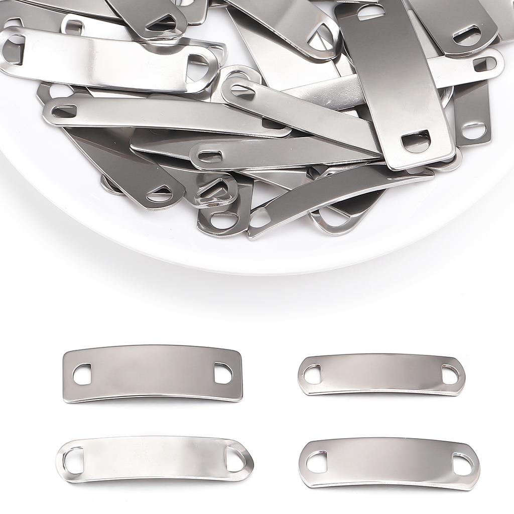 10pcs/lot Stainless Steel Rectangle Charms Connectors For Jewelry Making Blank Bar Stamping Tags Engraved DIY Bracelet Necklace