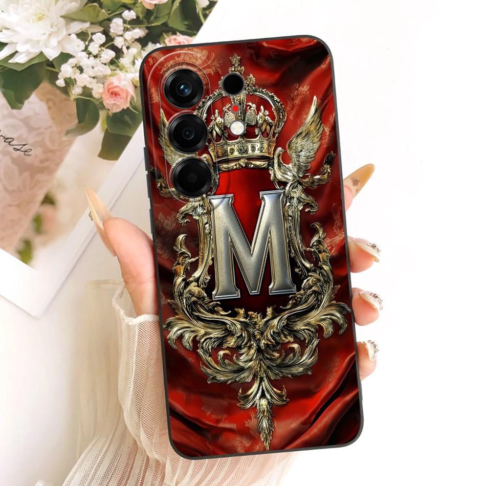 For Tecno Camon 50 4G 2026 Feather Crown Initial Letter Phone Case For Tecno Camon50 4G CN5 Soft Silicone Covers Bumpers