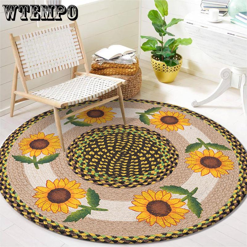 Nordic Round Living Room Sofa Tea Table Mat Home Decor Versatile Carpet Butterfly Flower Carpet