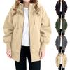 Women's Fashion Casual Plus Size Hooded  Long-Sleeve Solid Jacket