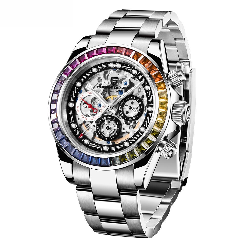 

Pagani Design New TOP Brand Luxury Men s Watch With Box Багатофункціональні автоматичні чоловічі механічні годинники steel belt різнокольоровий