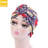 African Style Knotted Headscarf Hat, Printed Donut Ethnic Style Headhat Tjm-342