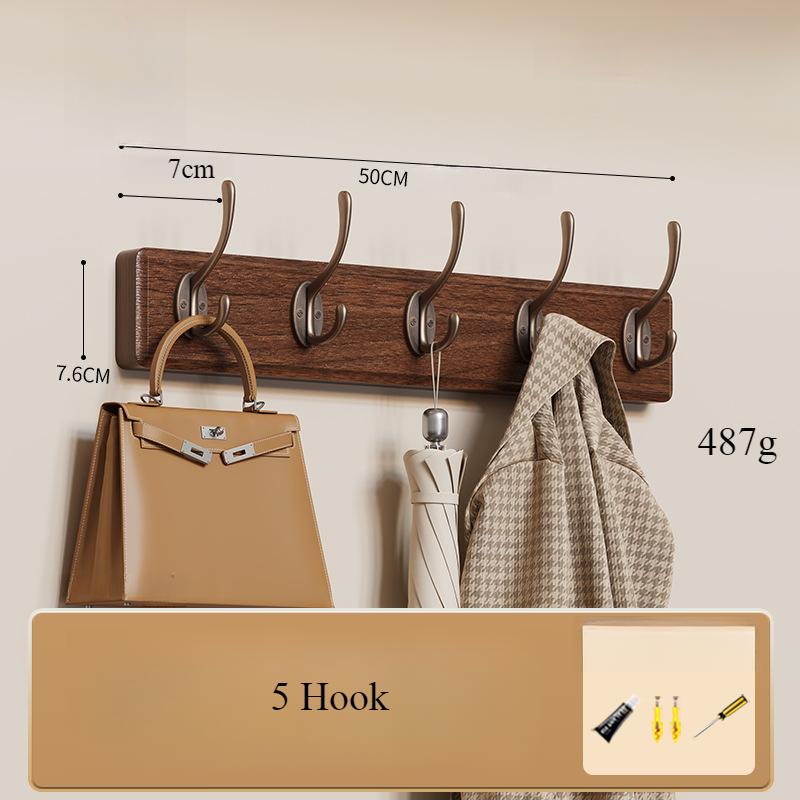Rustic Wall Mounted Coat Rack, Pine Solid Wood Metal Hook Hanger for Hanging Clothes Robes Towels Coats,Wooden Heavy Duty Coat Rack for Wall