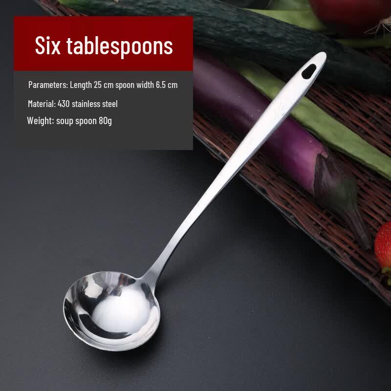 Qiwei Thickened Stainless Steel Long Handle Ladle & Strainer