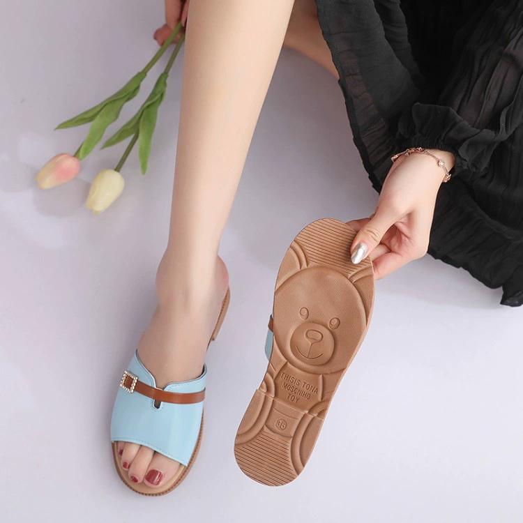 New Fashion Korean Version of The Hundred with Flat Bottom Sandals Drag