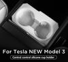 For Tesla Model 3 Highland 2024 Cup Holder Silicone Drinks Holder Organizer Car Interior Accessories
