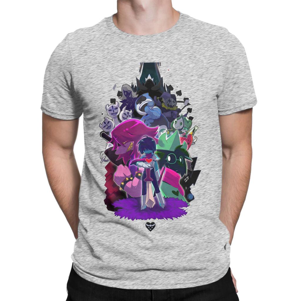 Men Deltarune Cartoon Funny T Shirts  100 Cotton Clothing Cool Short Sleeve O Neck Tees Big Size TShirt