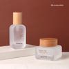 50g Glass Skincare Essence Bottle with Solid Wood Lid