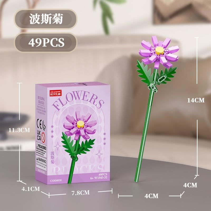 Bouquet Flower Mini Particle Blocks Flowers Model Micro Building Bricks Creative Desk Decor For Adults Toys for Children