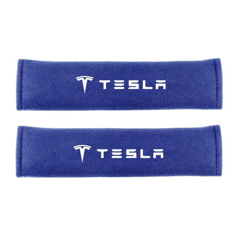 

2Pcs Car Interior Accessories Auto Seat Belt Cover Shoulder Pads for Tesla Model Y Model 3 Model S Model X Roadster Car Styling синій