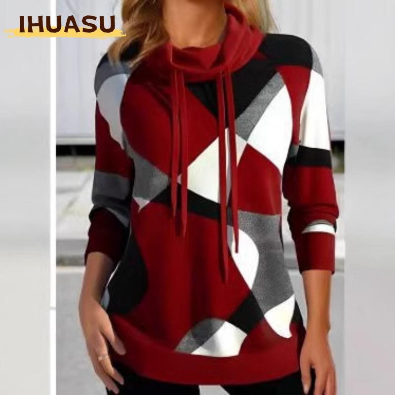 IHUASU Kadın Moda Günlük Uzun Kollu Kapüşonlular & Sweatshirtler