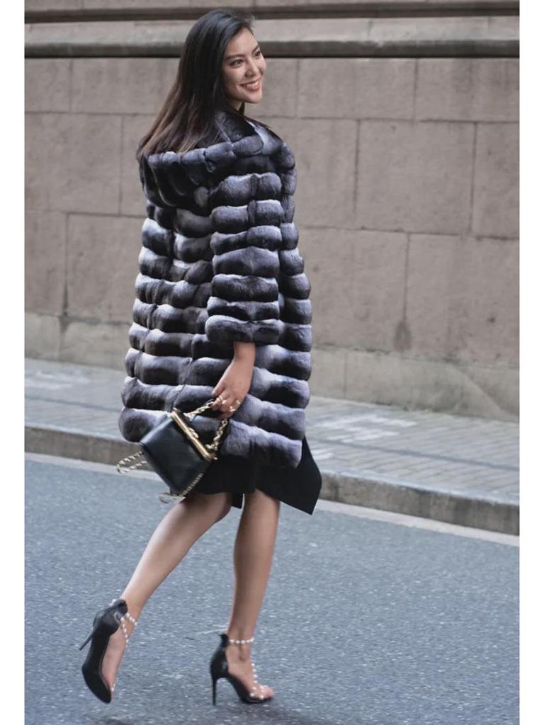 Women's Hooded Mid-Length Faux Mink Fur Coat - Winter Warm and Casual