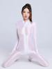 Glossy Shiny Pantyhose Separate Finger Bodystocking Double Zipper Open Crotch Bodysuit Tight Sexy Transparent Conjoined Jumpsuit
