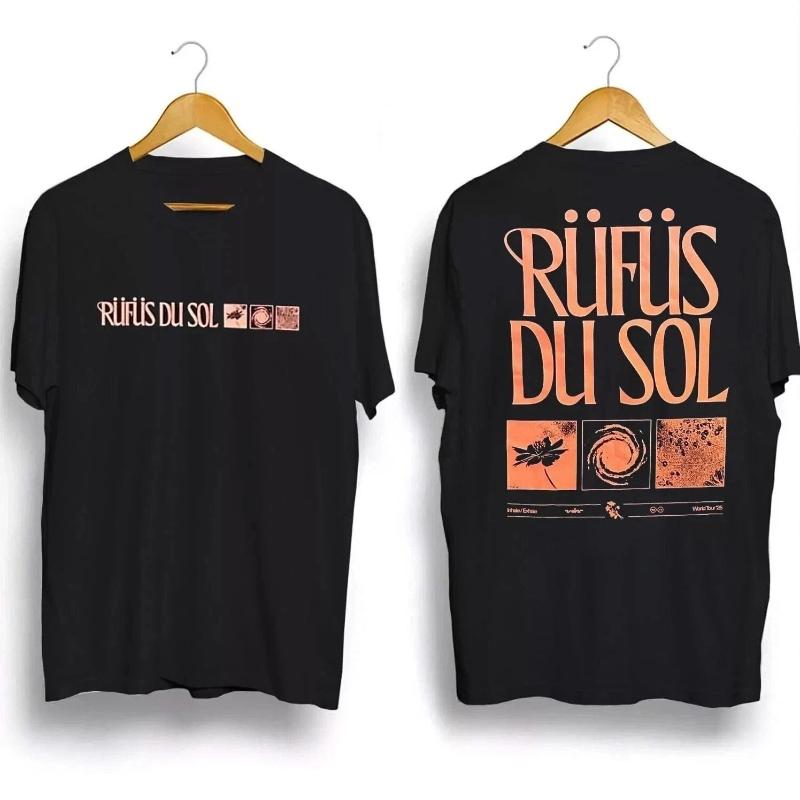 American Vintage Rufus Du Sol 2025 Concert Shirt Unisex Summer New Streetwear Men s and Women s T-Shirt - Men s Summer Cotton... S разноцветный