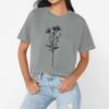 Women's casual floral print loose T-shirt crew-neck pullover short-sleeved top