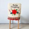 New Christmas Chair and Stool Set Creative Linen Embroidered Chair Cap Scene Layout