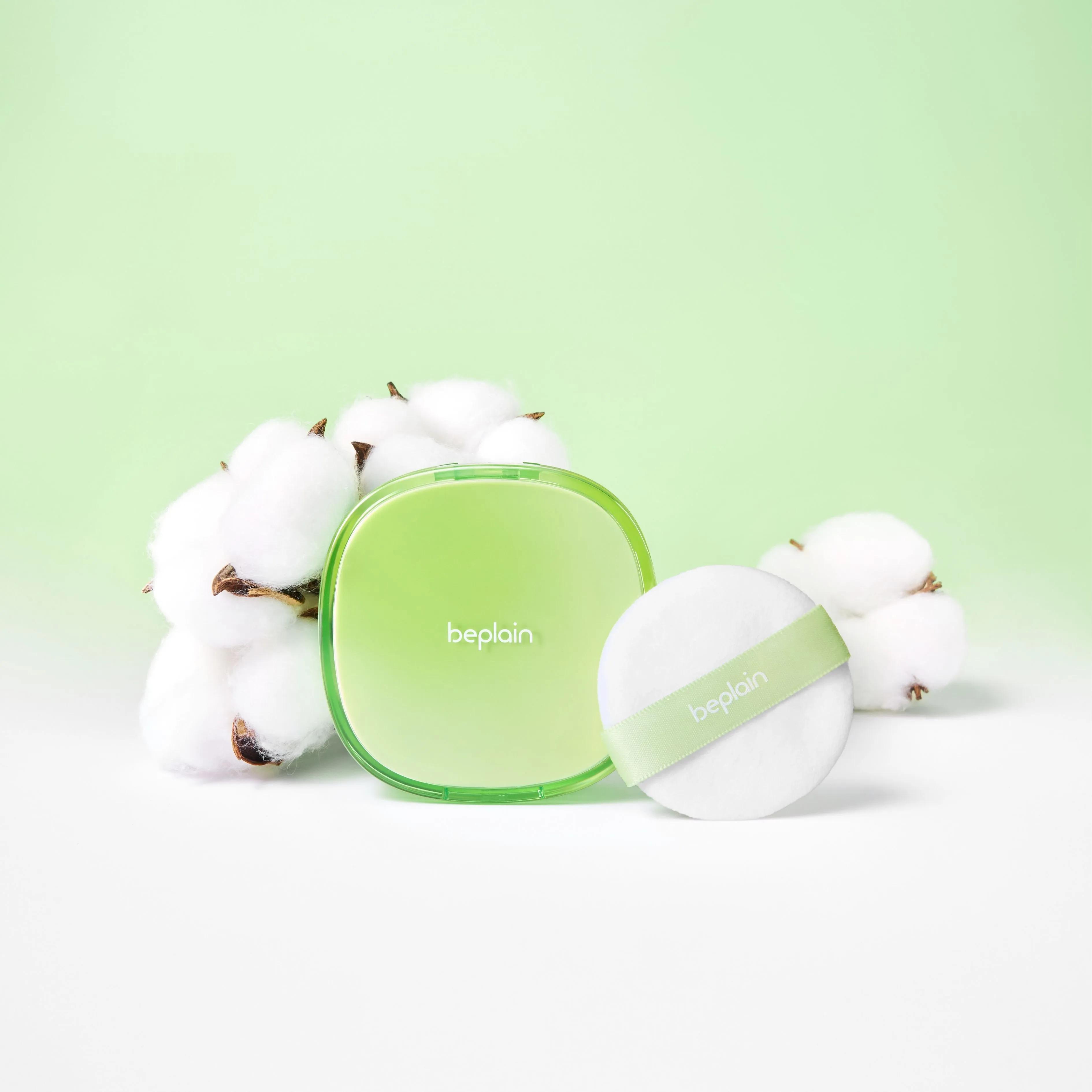 beplain Mung Bean Cotton Fit Powder Pact 7g Set (+1 Puff)