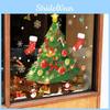 Static Cling Christmas Pvc Sticker With Santa And Tree For Holiday Window Decor