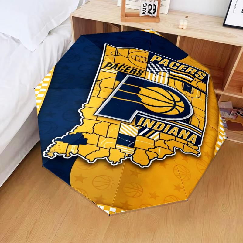 Pacers Basketball Team Umbrella Folding umbrella, automatic umbrella 8-Frame for Travel, camping Use Gift for Halloween Christmas