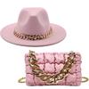 Hat For Women Autumn Winter New Party Jazz Fedora Hats With Fashion Luxury Oversized Chain Accessory Bag Two-piece Set