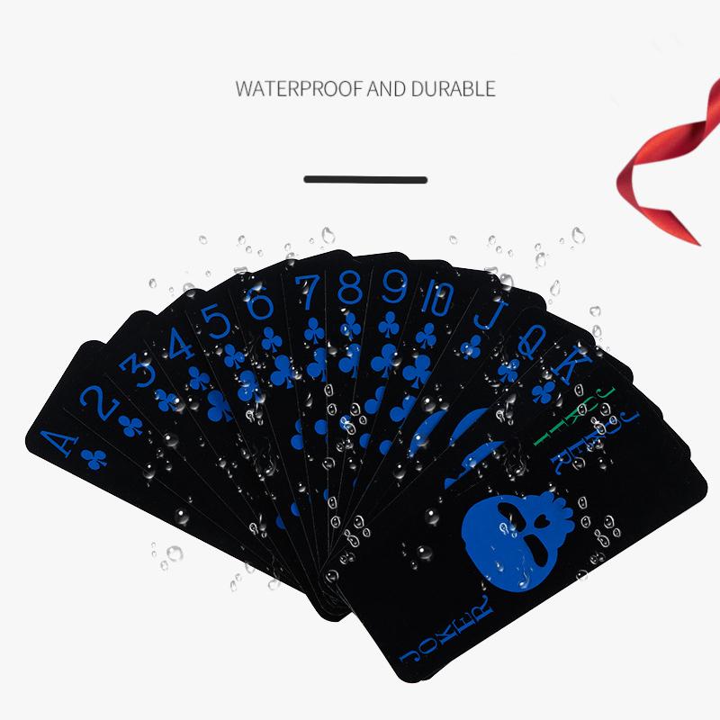 Waterproof Black Plastic Poker Cards Durable Playing Cards Gambling Board Game Family Home Gift