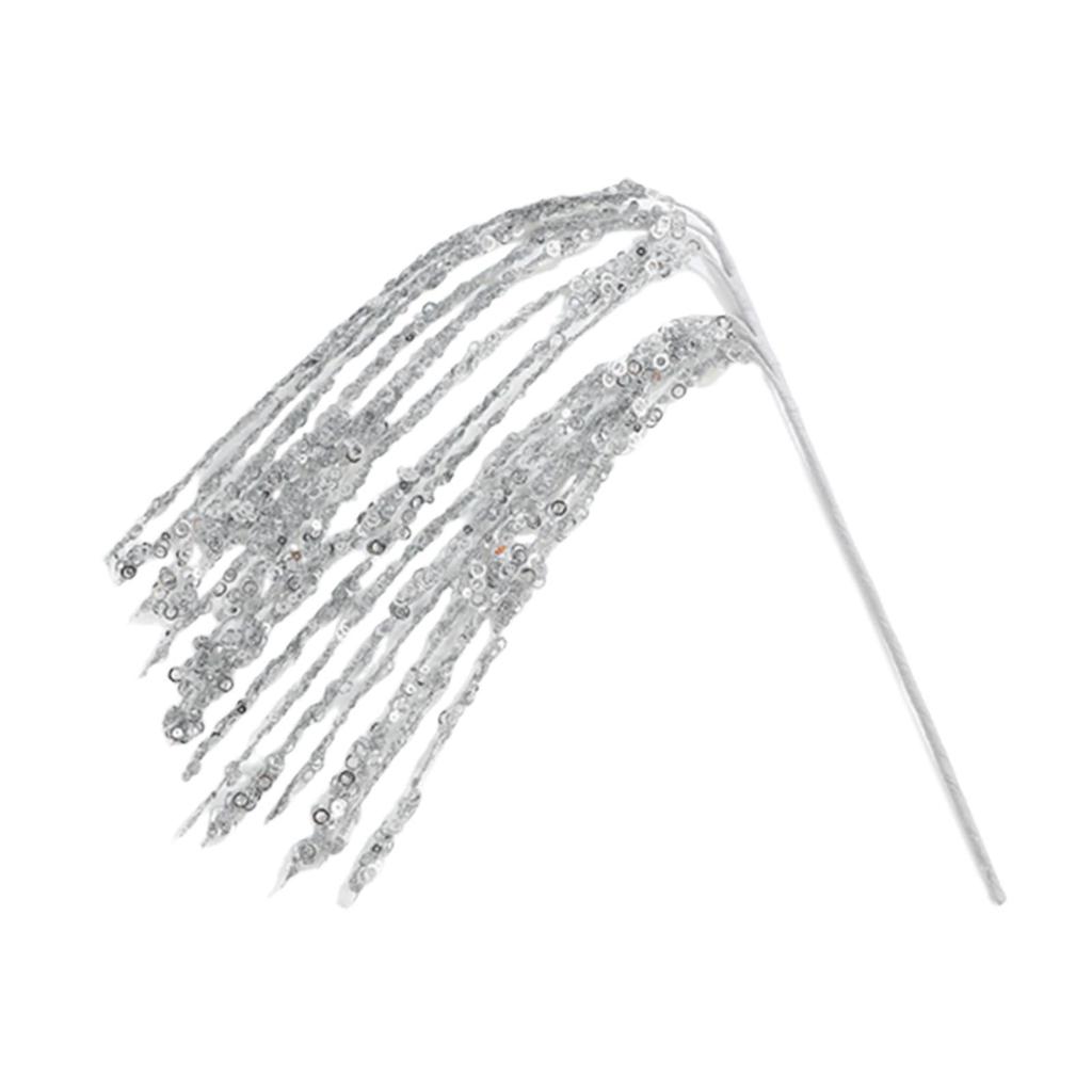 Artificial Glitter Pick Ornament Decorative Sticks Tassel Sparkling Sequins Christmas Glitter Branch Decoration for Hotel