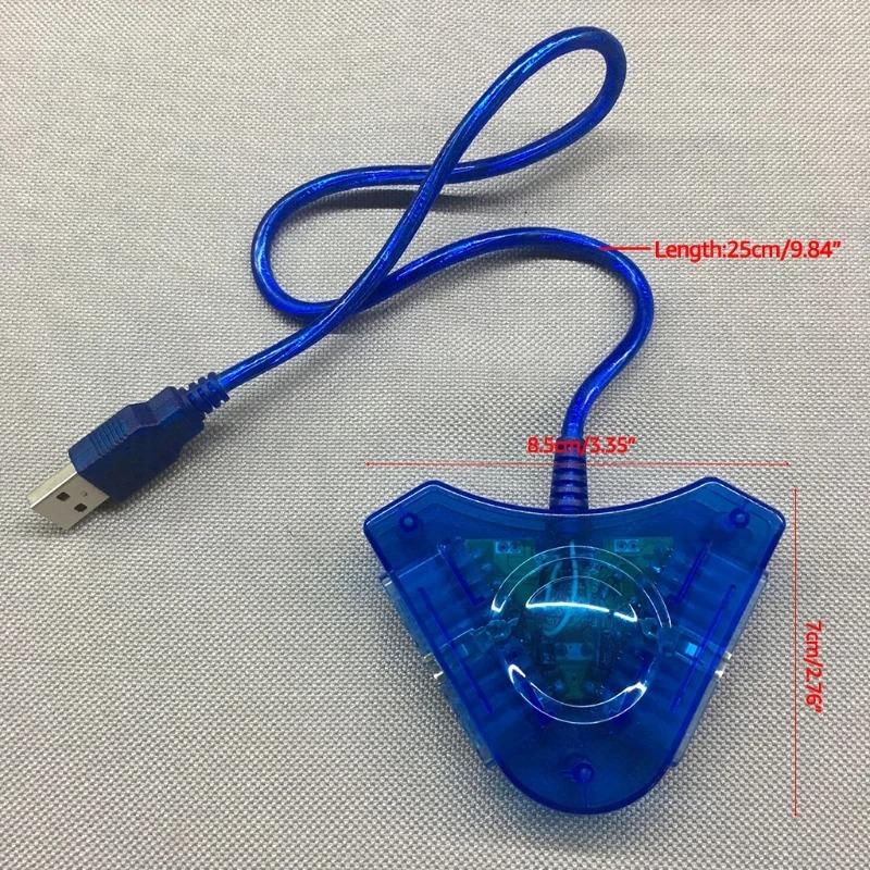 Cablu de conversie adaptor USB dublu pentru Sony PlayStation 1/2 PS One PSX Controller cu fir Gamepad Joystick la PC Laptop