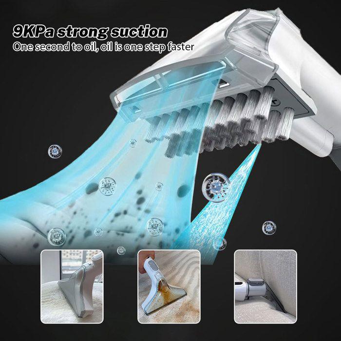 Portable Carpet and Upholstery Cleaner, 9 kPa, 4 Brush Heads - for Sofas, Car Interiors and Pet Hair
