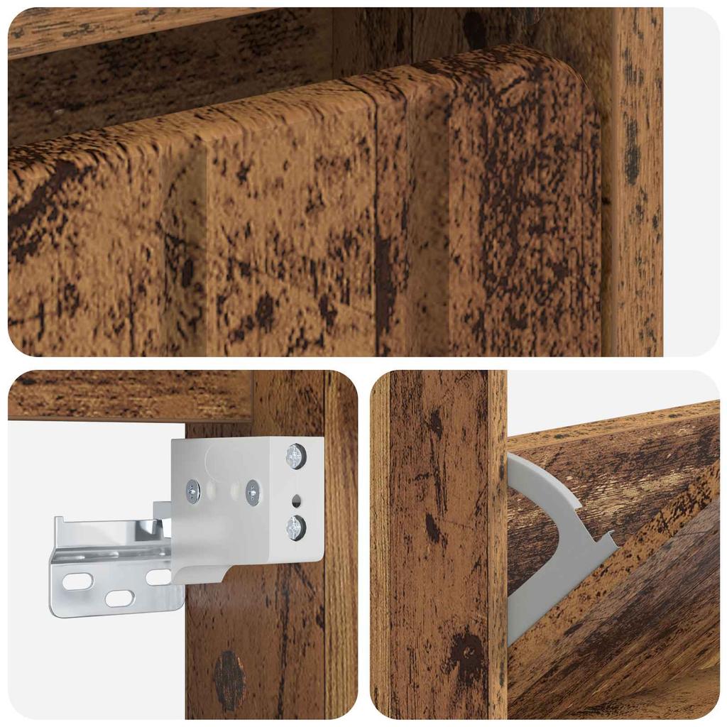 Wall Mounted Shoe Cabinet ZWOLLE 71 X 17 X 86 Cm Reclaimed Wood