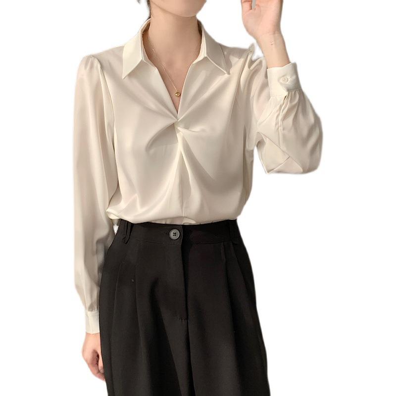 Ladies' Shirt Comfortable and Versatile White Shirt Female Design Sense Niche Chiffon Blouse Commuter Formal Blouse Temperament Elegant Fashion Top